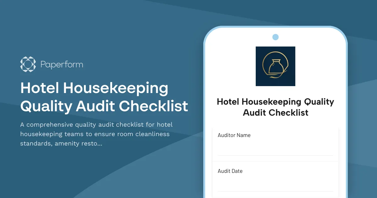 Hotel Housekeeping Quality Audit Checklist