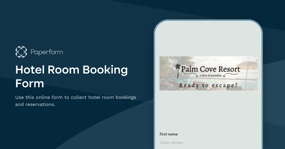 Hotel Room Booking Form