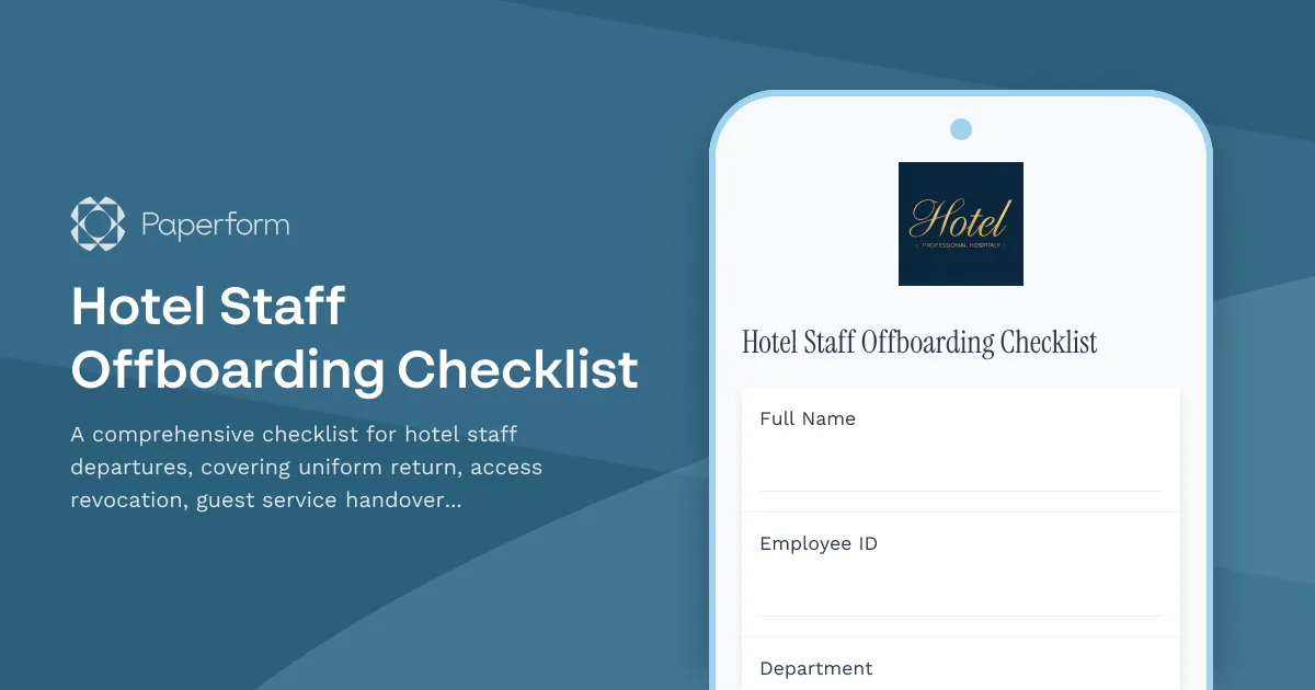 Hotel Staff Offboarding Checklist