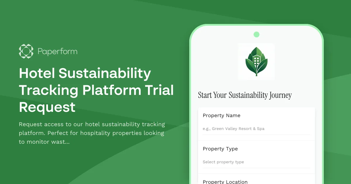 Hotel Sustainability Tracking Platform Trial Request