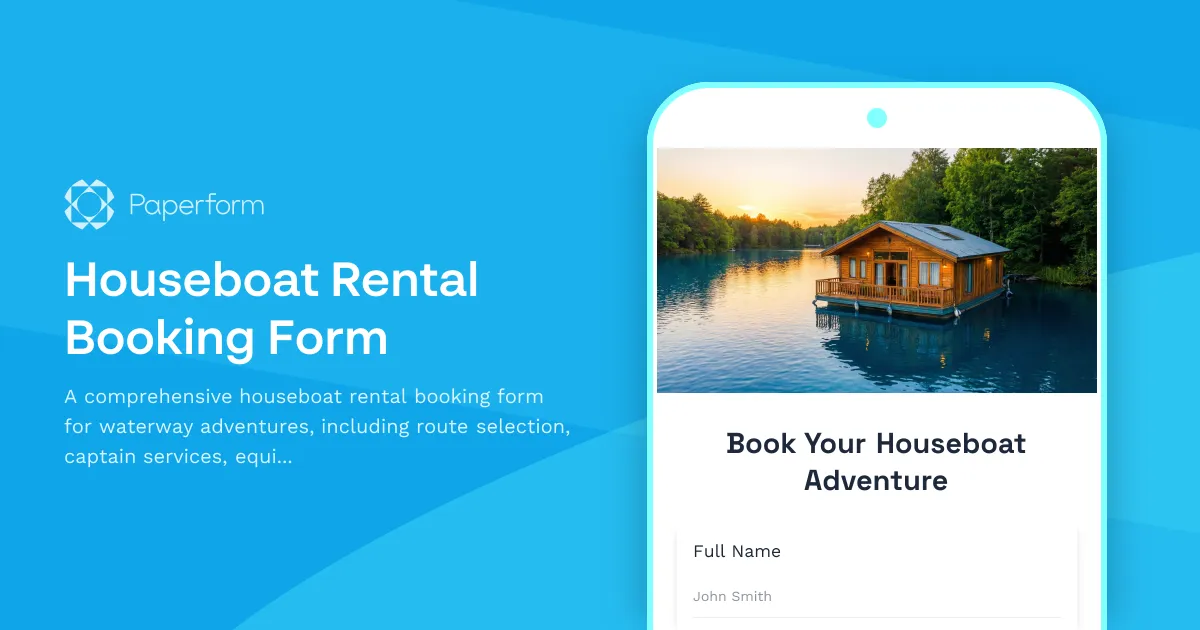 Houseboat Rental Booking Form