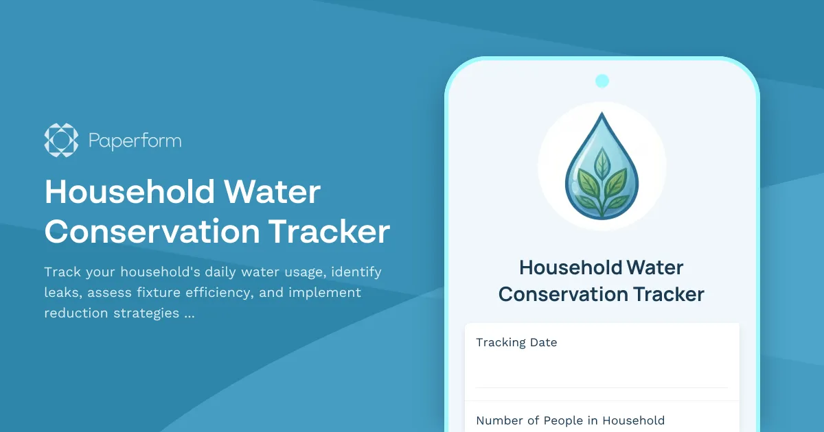 Household Water Conservation Tracker