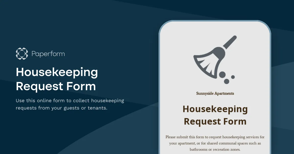 Housekeeping Request Form