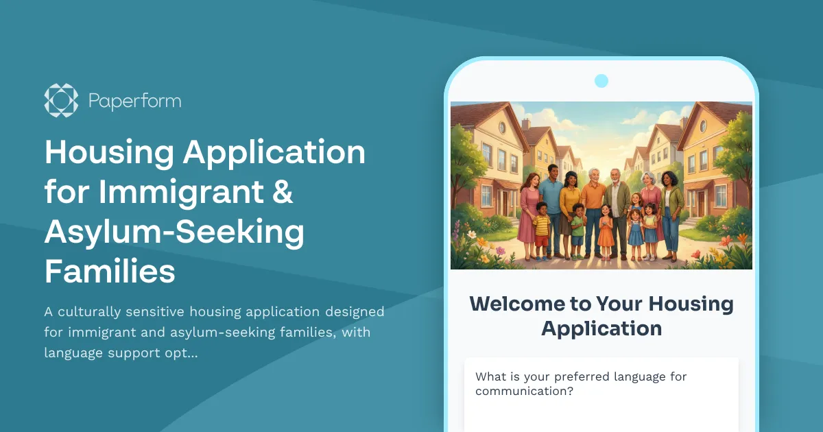 Housing Application for Immigrant & Asylum-Seeking Families