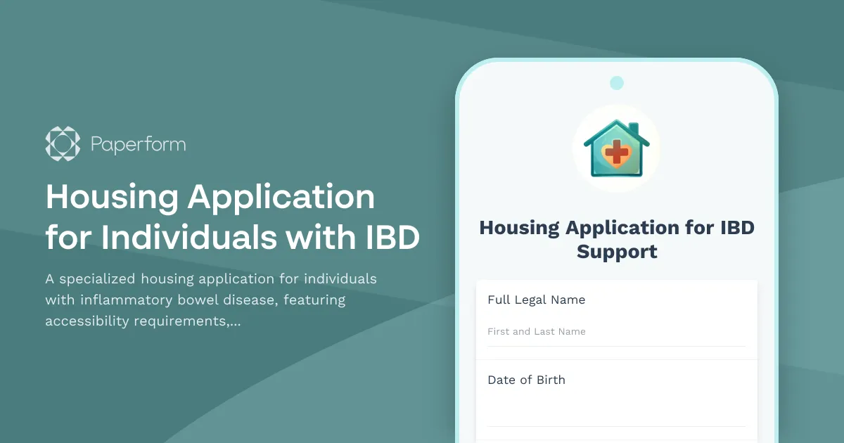 Housing Application for Individuals with IBD