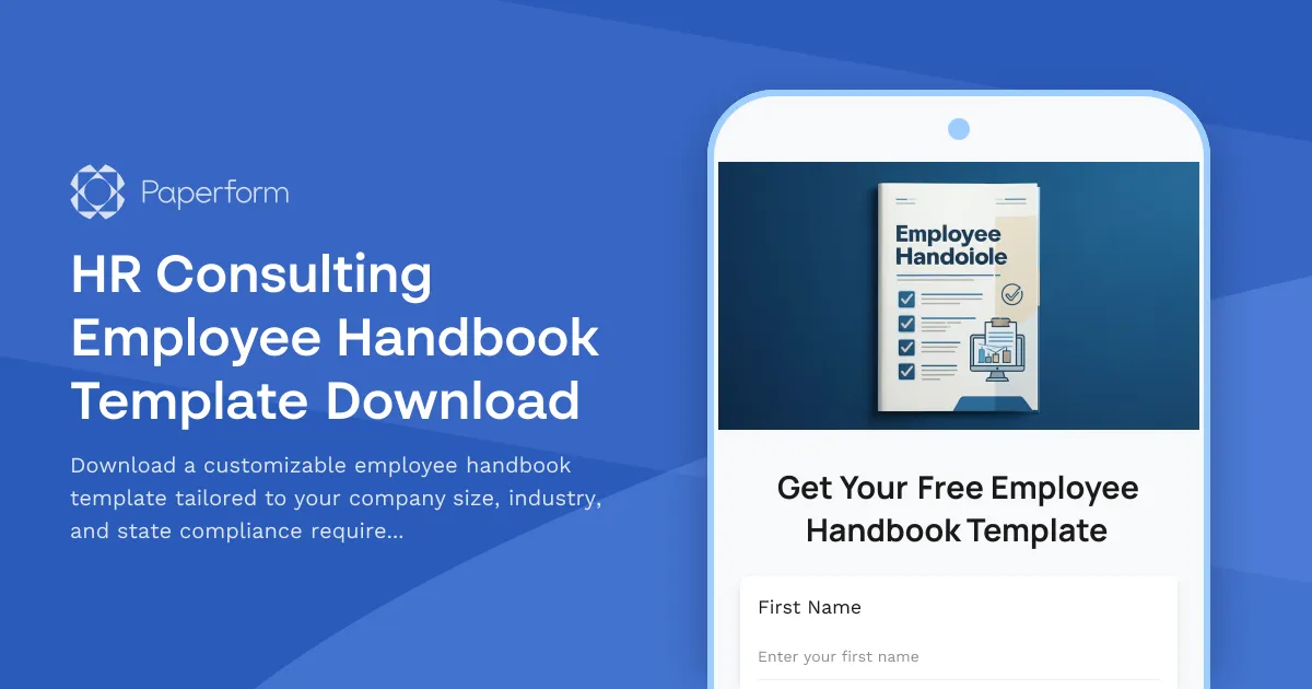 HR Consulting Employee Handbook Template Download