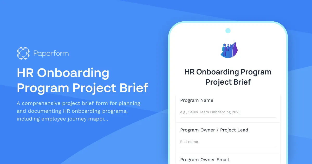 HR Onboarding Program Project Brief