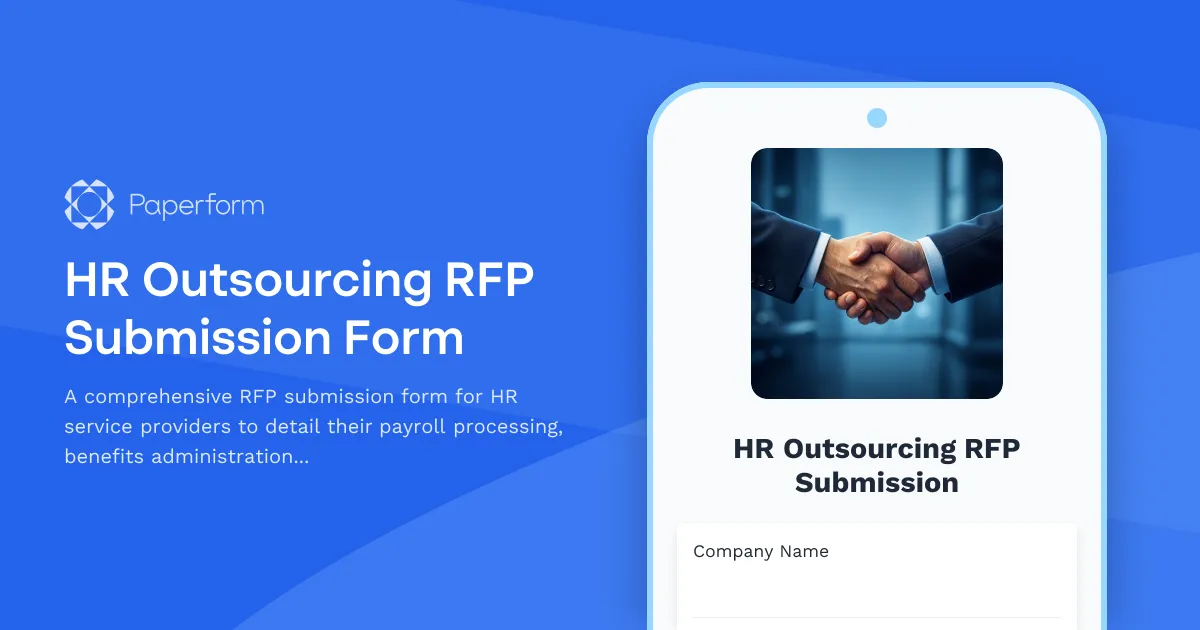 HR Outsourcing RFP Submission Form