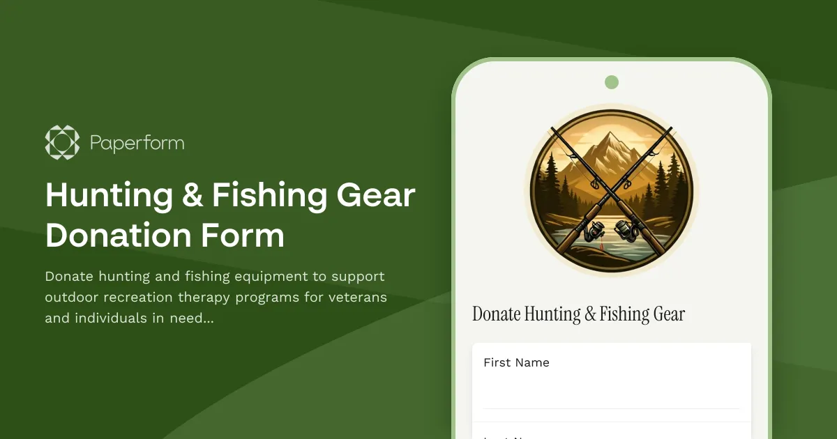 Hunting & Fishing Gear Donation Form