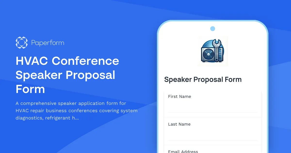 HVAC Conference Speaker Proposal Form
