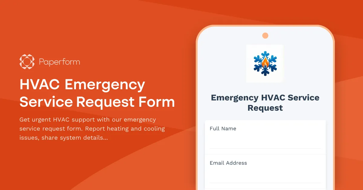 HVAC Emergency Service Request Form