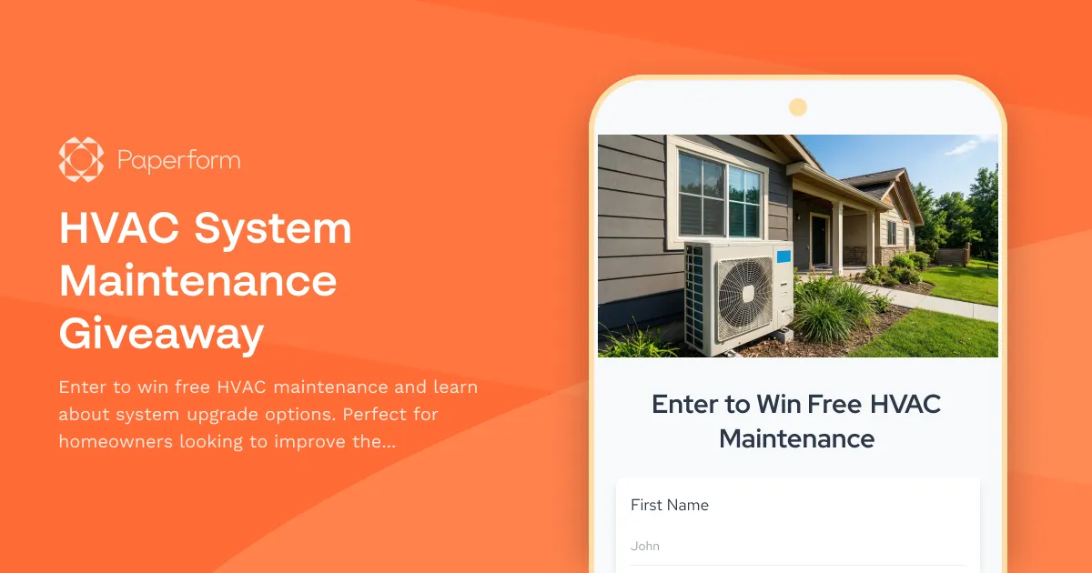 HVAC System Maintenance Giveaway