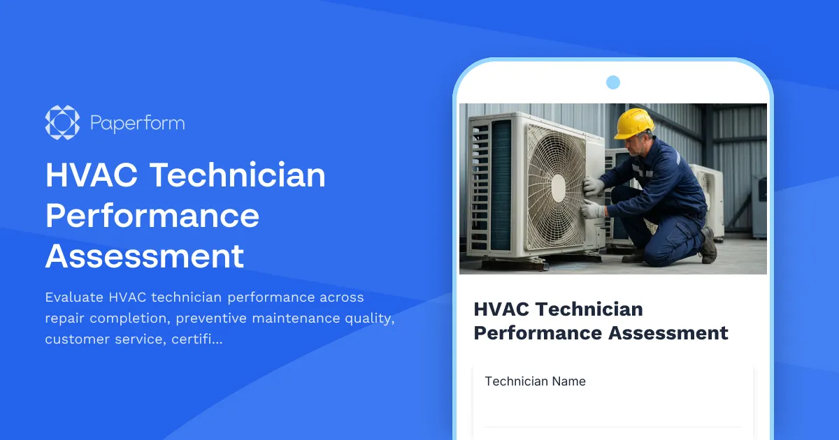HVAC Technician Performance Assessment