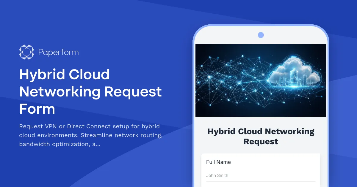Hybrid Cloud Networking Request Form