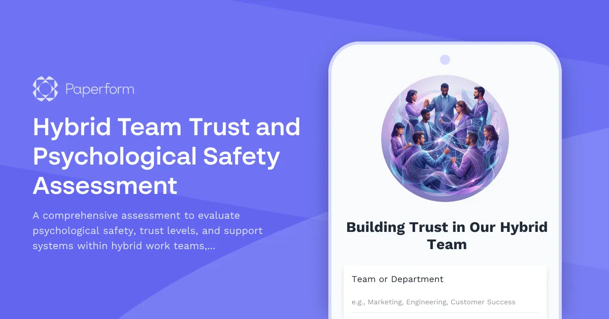 Hybrid Team Trust and Psychological Safety Assessment
