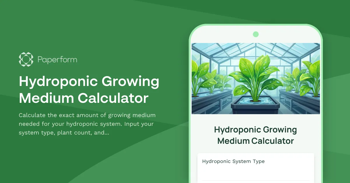 Hydroponic Growing Medium Calculator