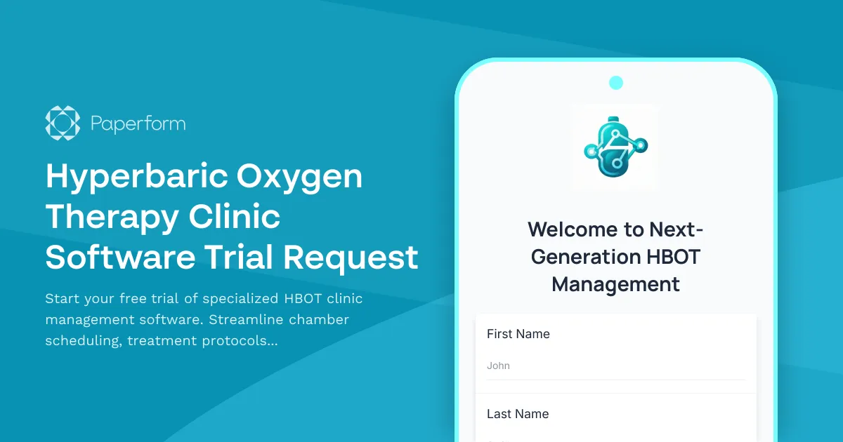 Hyperbaric Oxygen Therapy Clinic Software Trial Request