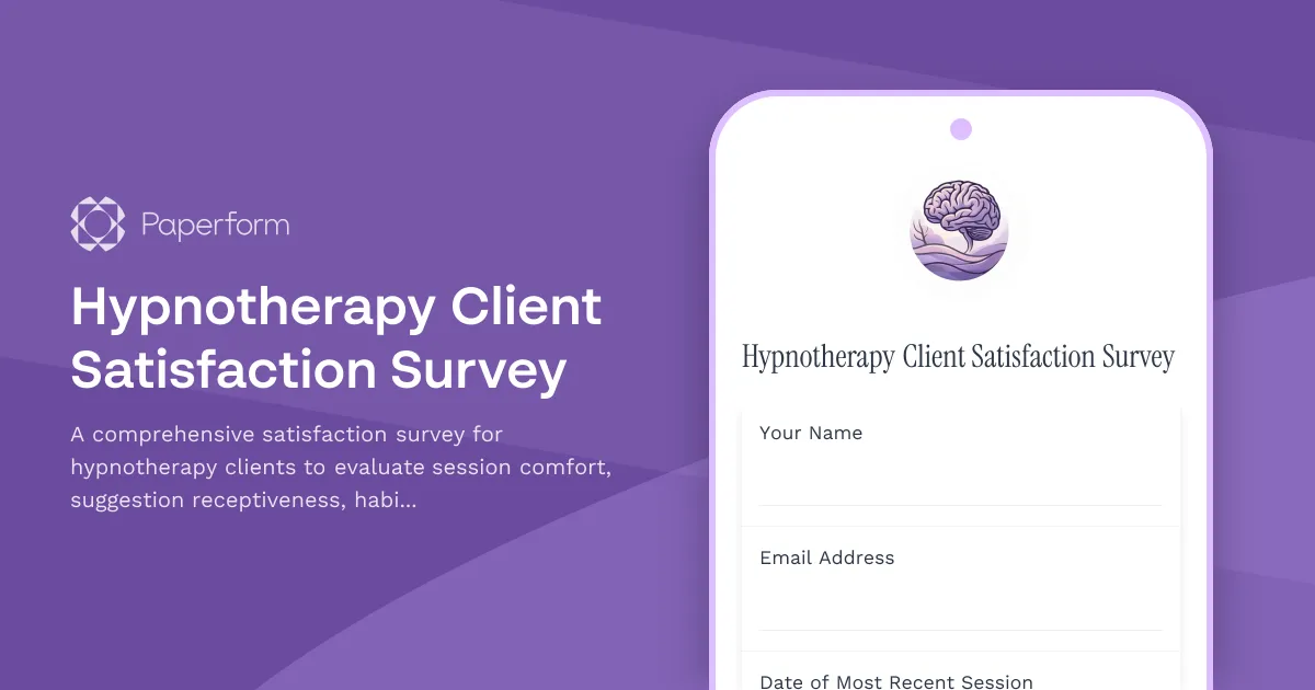 Hypnotherapy Client Satisfaction Survey