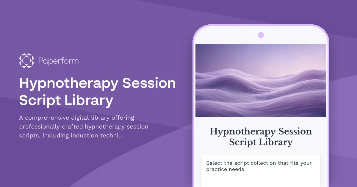 Hypnotherapy Session Script Library