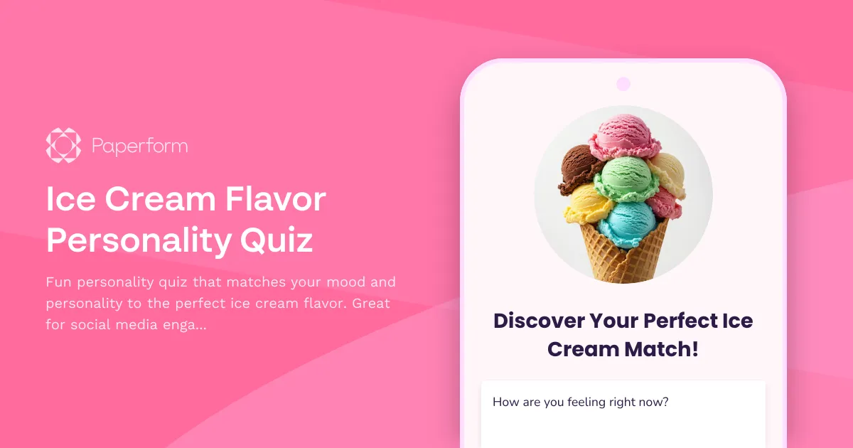 Ice Cream Flavor Personality Quiz