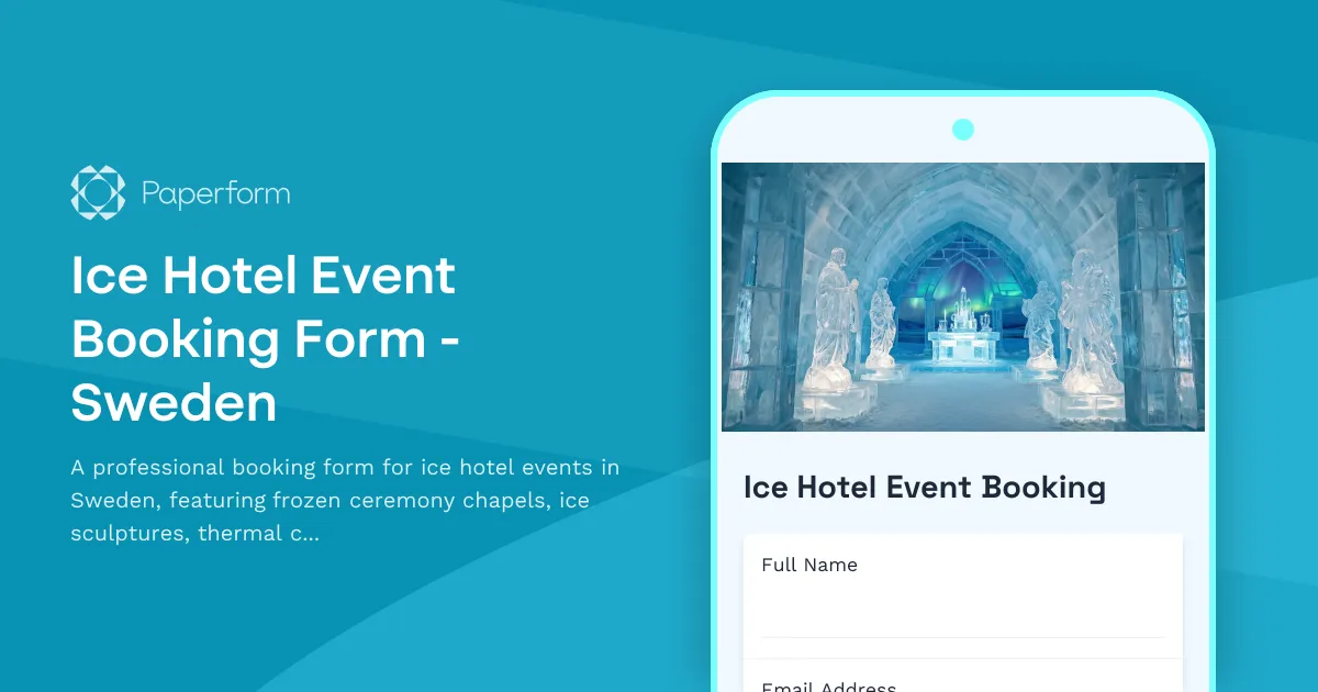 Ice Hotel Event Booking Form - Sweden