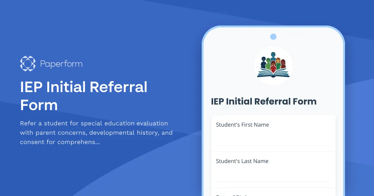 IEP Initial Referral Form