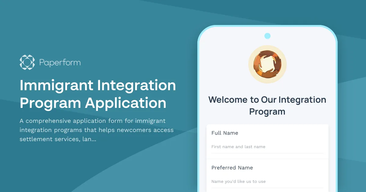 Immigrant Integration Program Application