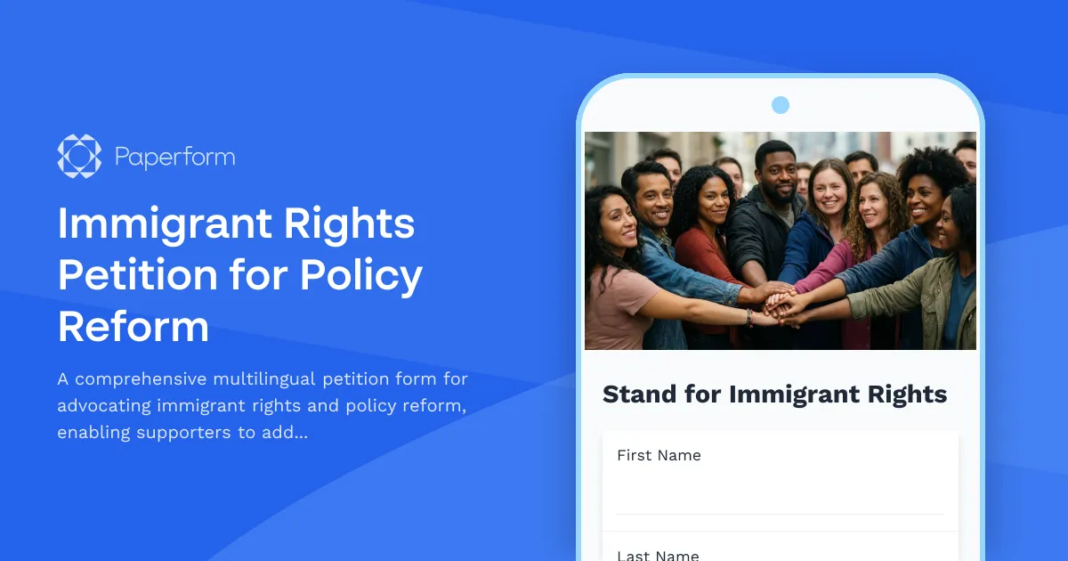 Immigrant Rights Petition for Policy Reform