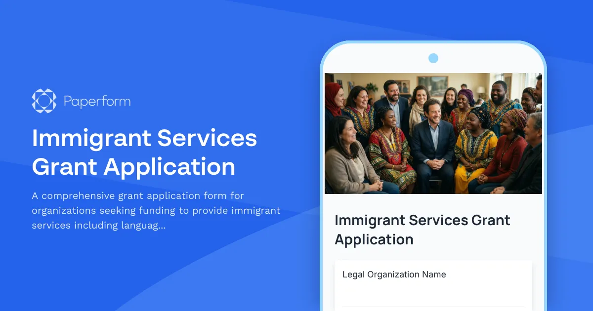 Immigrant Services Grant Application