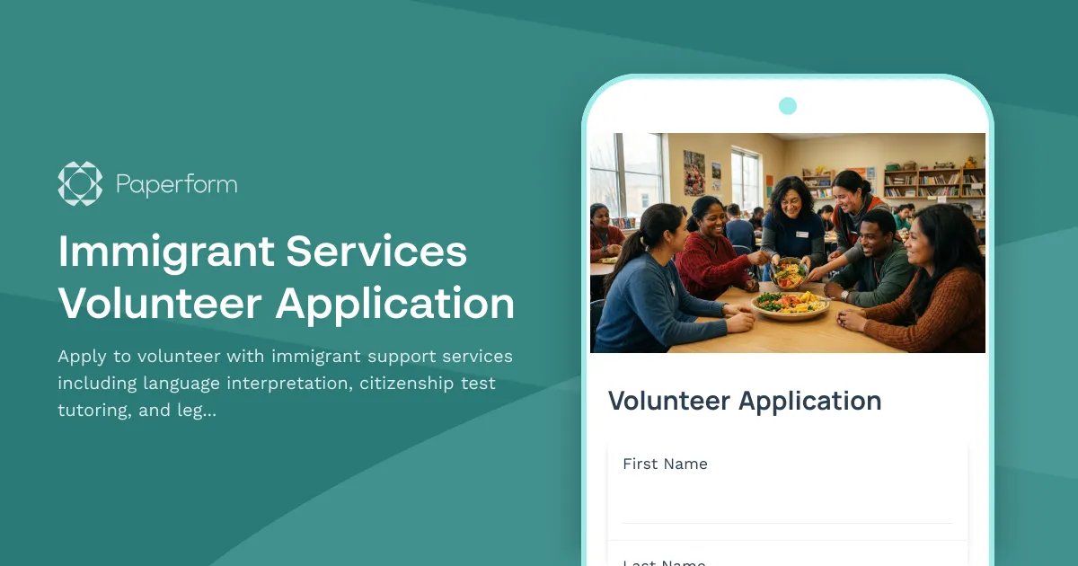 Immigrant Services Volunteer Application