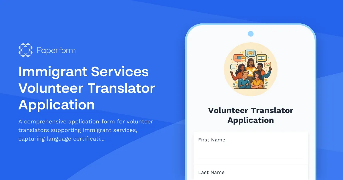 Immigrant Services Volunteer Translator Application