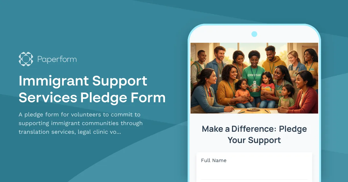 Immigrant Support Services Pledge Form