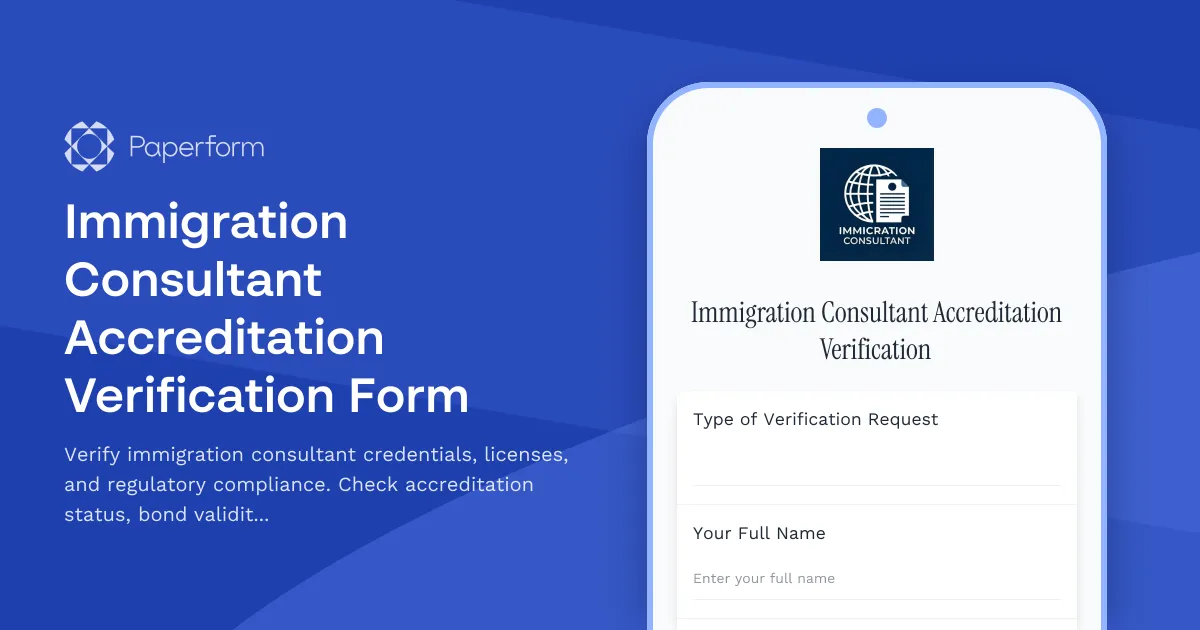 Immigration Consultant Accreditation Verification Form
