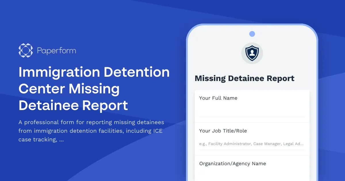Immigration Detention Center Missing Detainee Report
