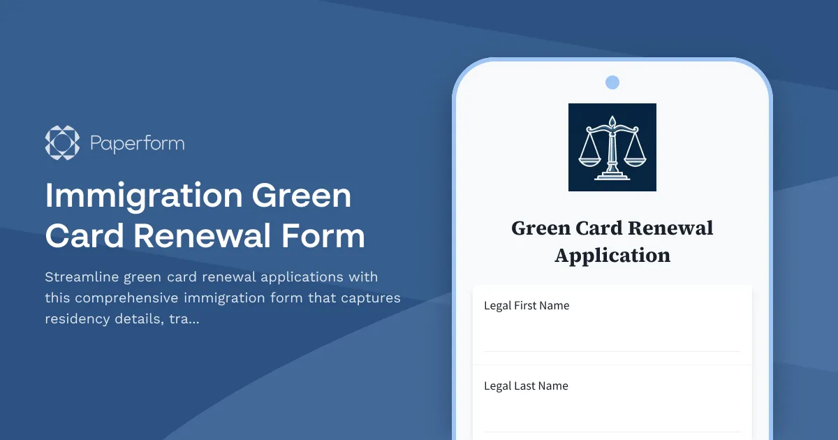 Immigration Green Card Renewal Form