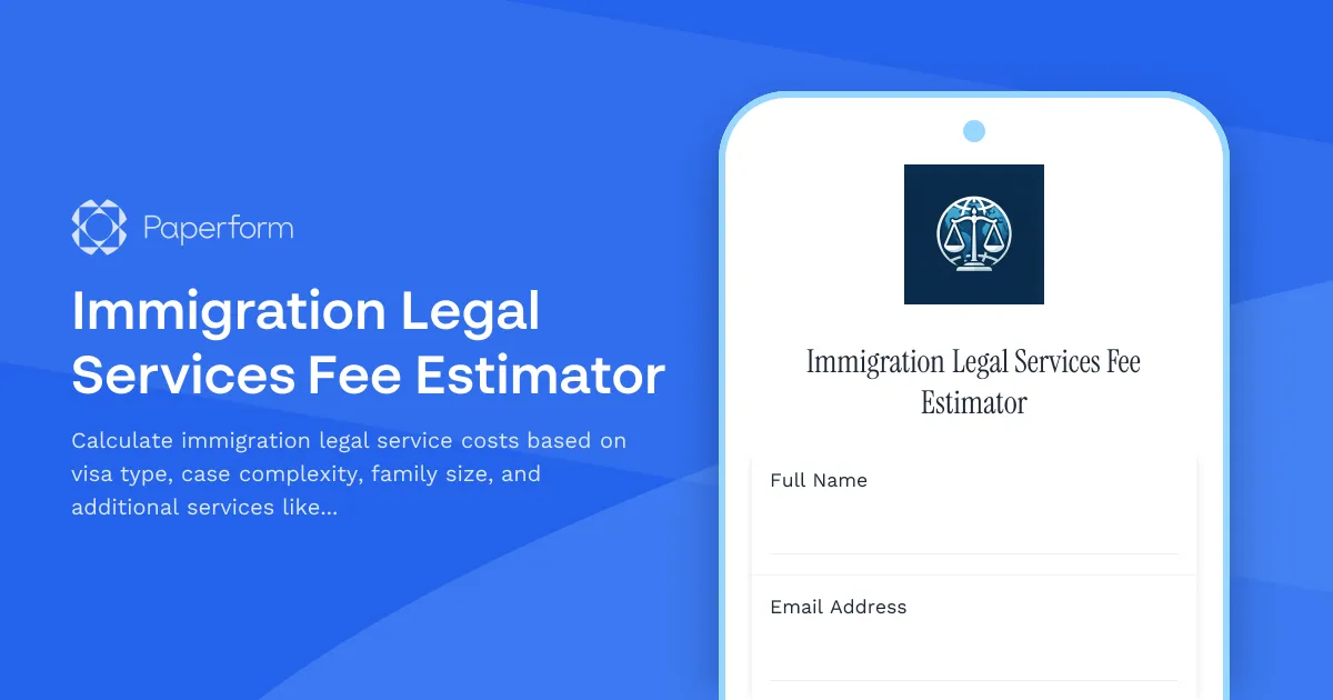 Immigration Legal Services Fee Estimator