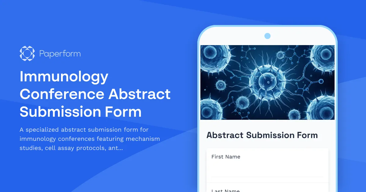 Immunology Conference Abstract Submission Form