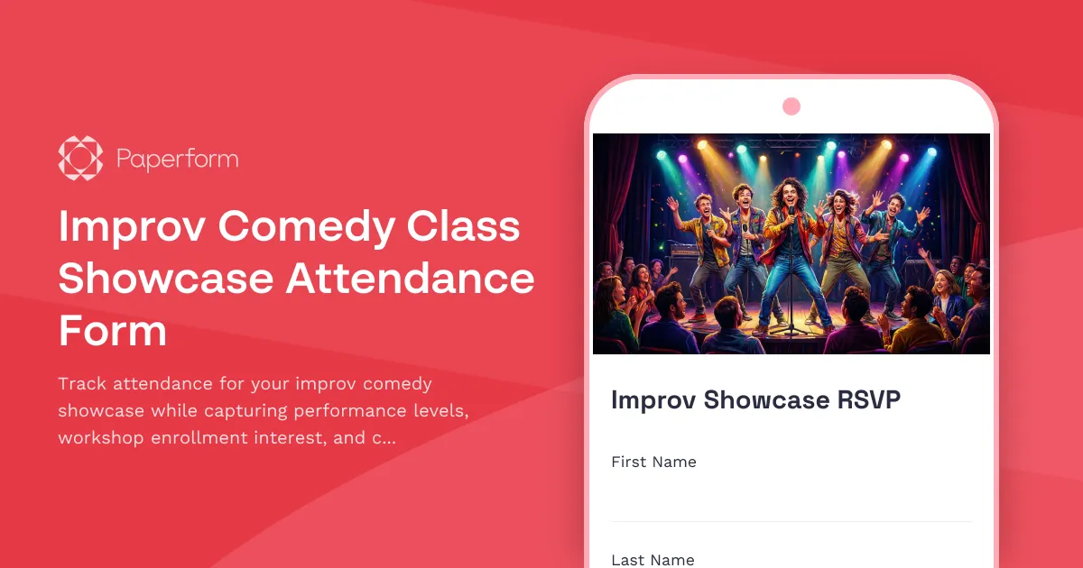 Improv Comedy Class Showcase Attendance Form