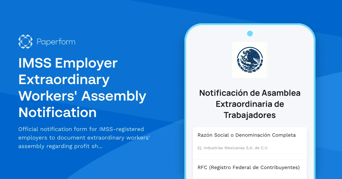 IMSS Employer Extraordinary Workers' Assembly Notification