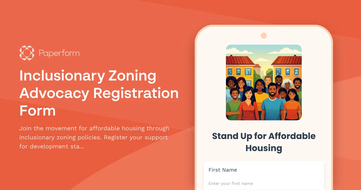 Inclusionary Zoning Advocacy Registration Form