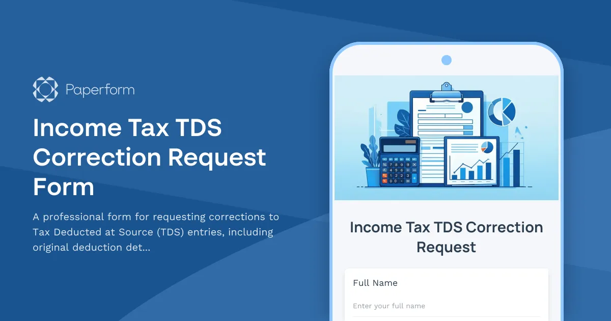 Income Tax TDS Correction Request Form