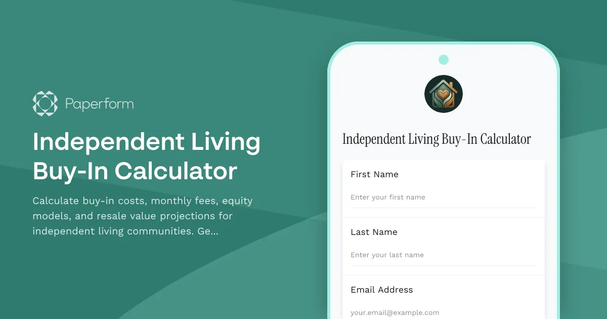 Independent Living Buy-In Calculator