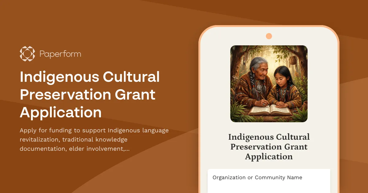 Indigenous Cultural Preservation Grant Application