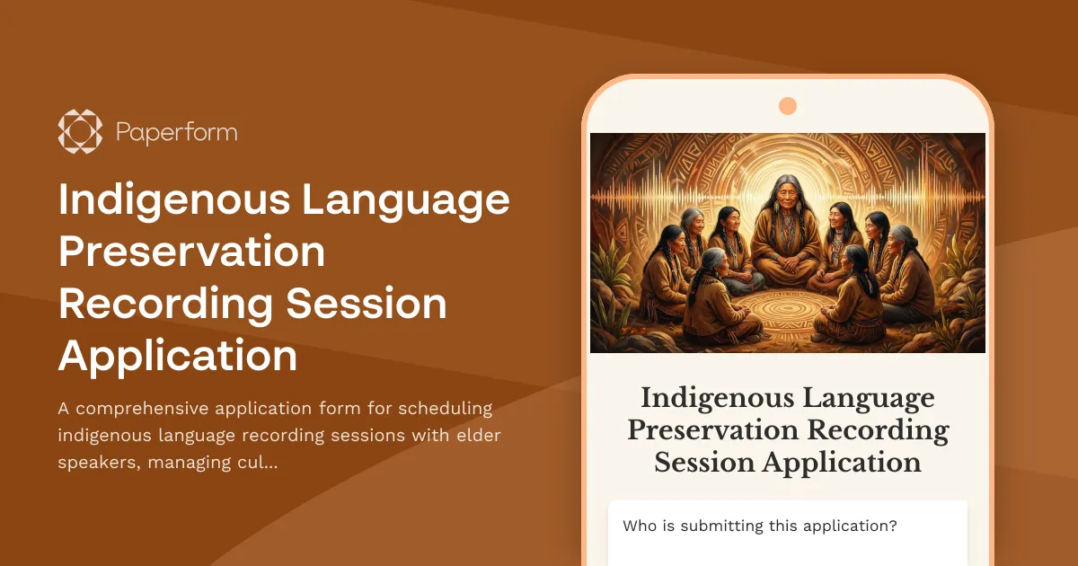 Indigenous Language Preservation Recording Session Application