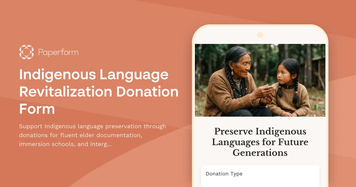 Indigenous Language Revitalization Donation Form