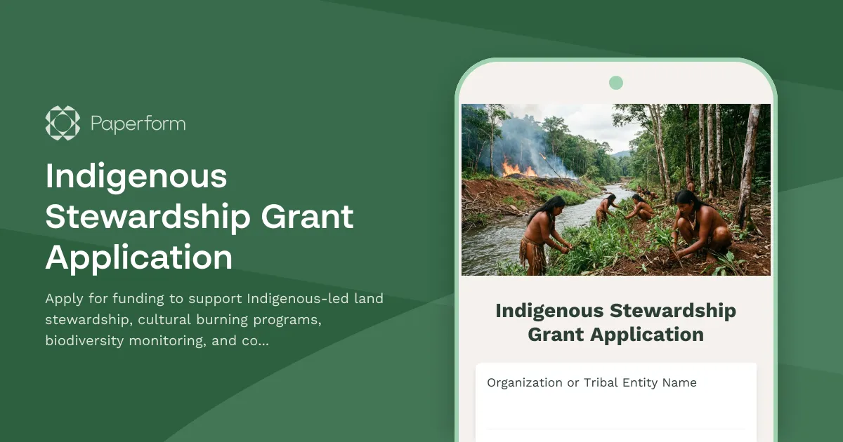 Indigenous Stewardship Grant Application