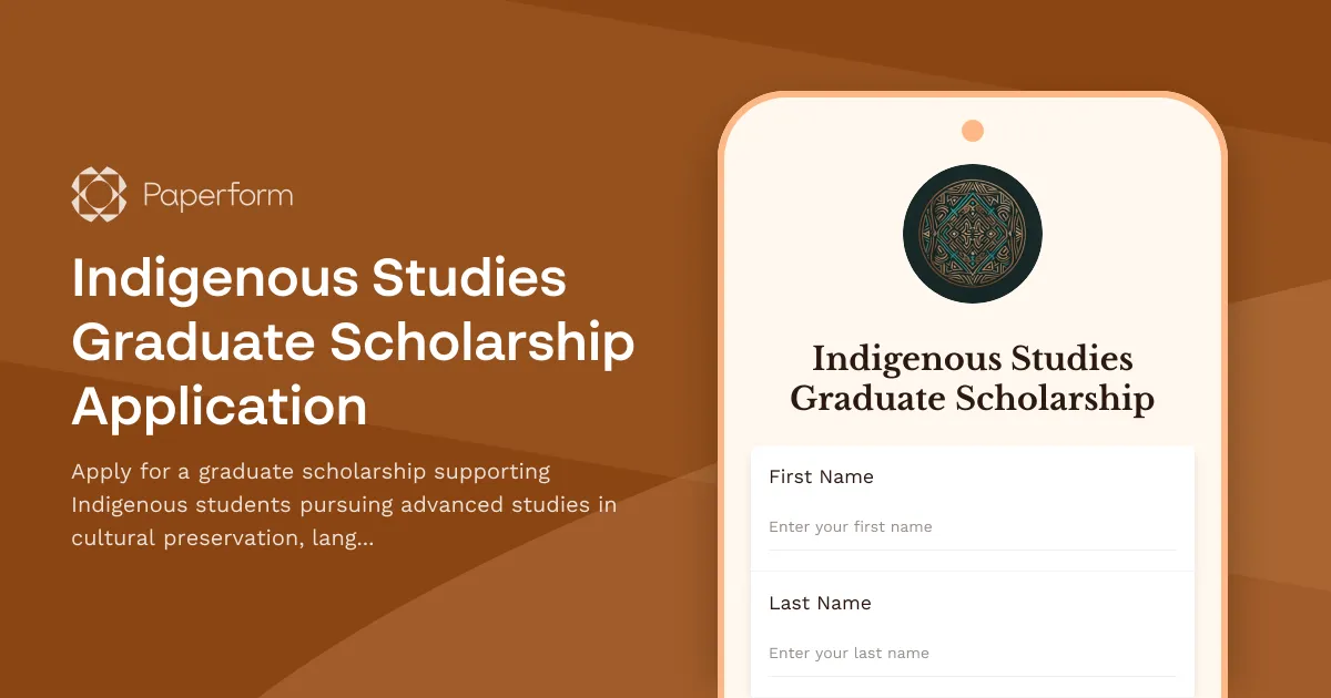 Indigenous Studies Graduate Scholarship Application