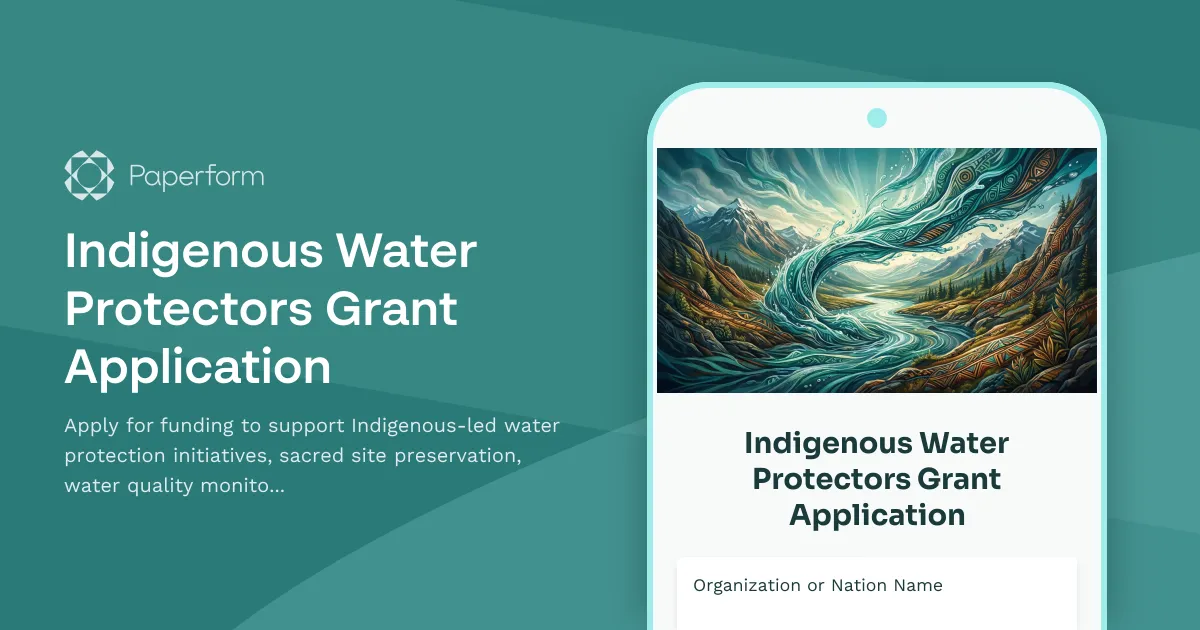 Indigenous Water Protectors Grant Application
