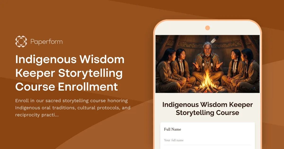 Indigenous Wisdom Keeper Storytelling Course Enrollment