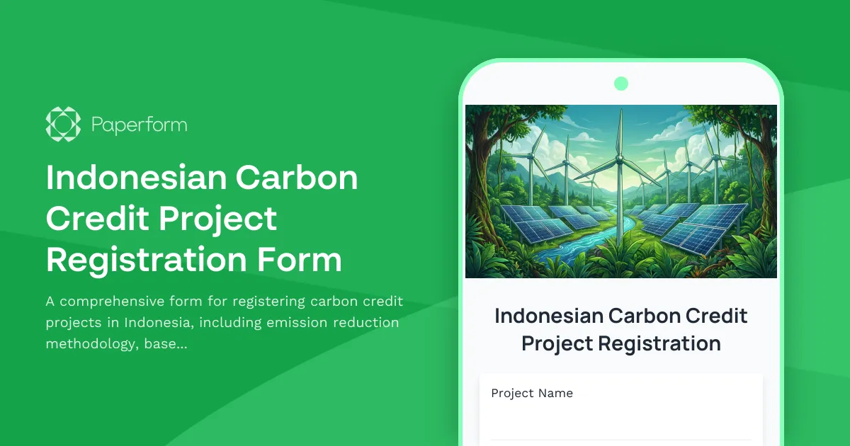 Indonesian Carbon Credit Project Registration Form